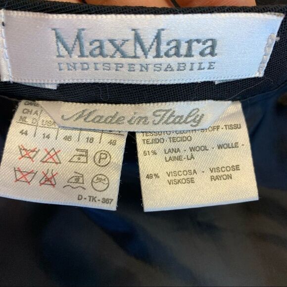 Maxmara Black wool zippered pencil skirt size 14 - Picture 3 of 7